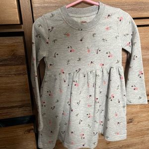 Grey Dress with Flowers